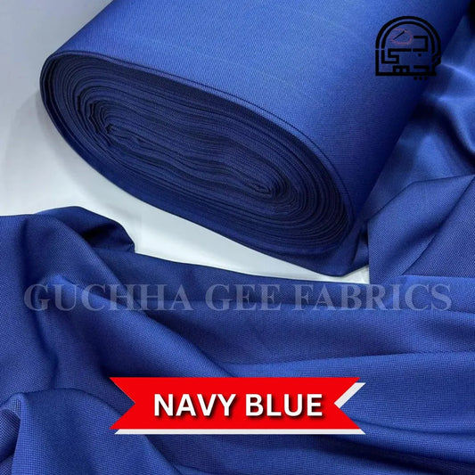 Executive Wash & Wear Boski -Navy Blue (5 Meter) - Guchha Gee Fabrics