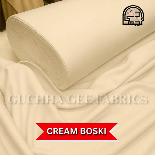 Executive Wash & Wear Boski -Cream (5 Meter) - Guchha Gee Fabrics